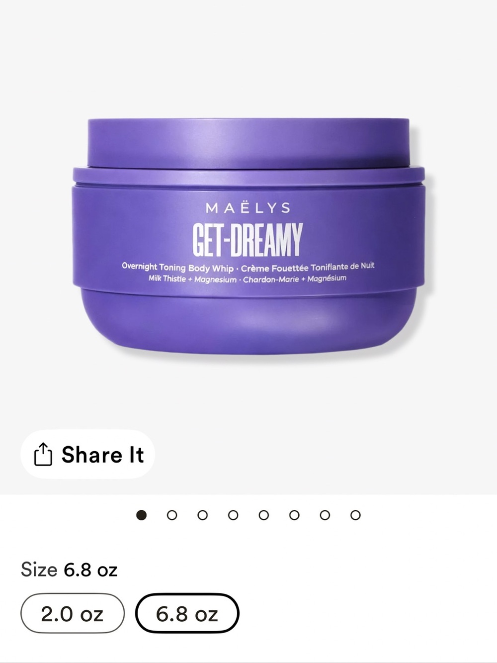 Maëlys Get-Dreamy Overnight Toning Body Whip — NWT Large 6.8oz